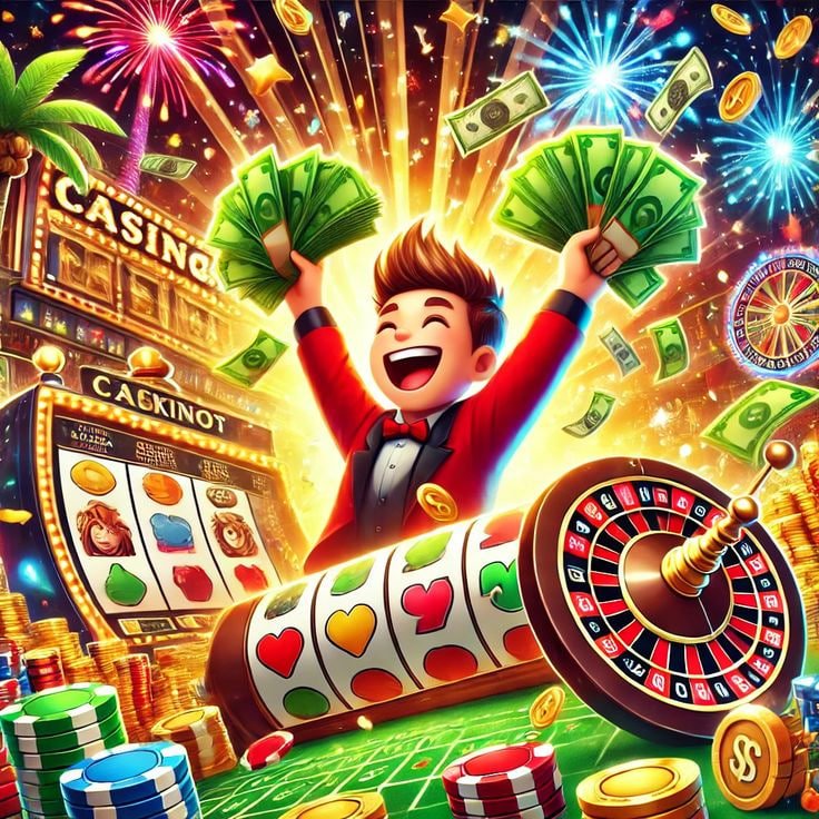 Colourful slot machine reels on deskgame apk mobile interface